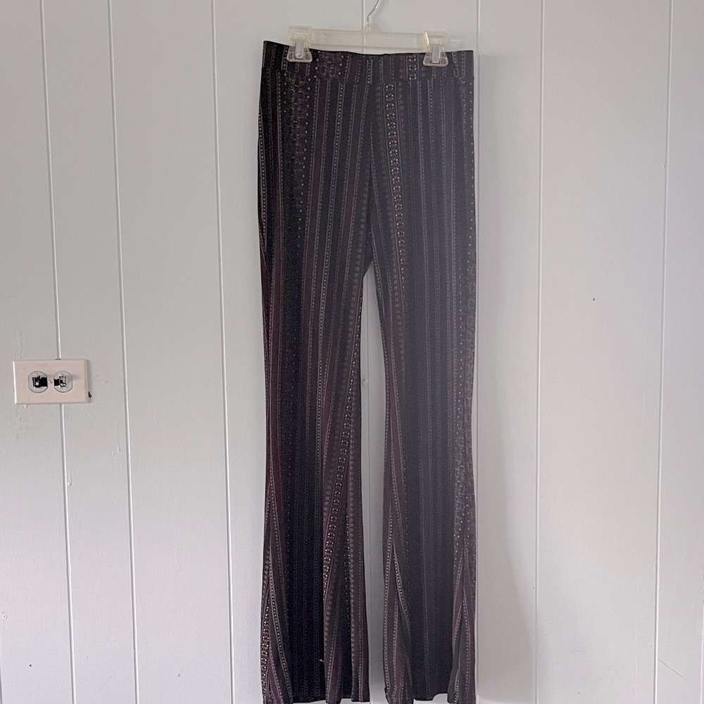 Shosho striped lightweight stretchy flare pants